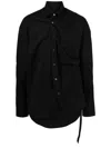 Marina Yee Asymmetric Cotton-poplin Shirt In Black
