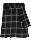 Marina Yee Birkin Plaid Wool Skirt In Gray