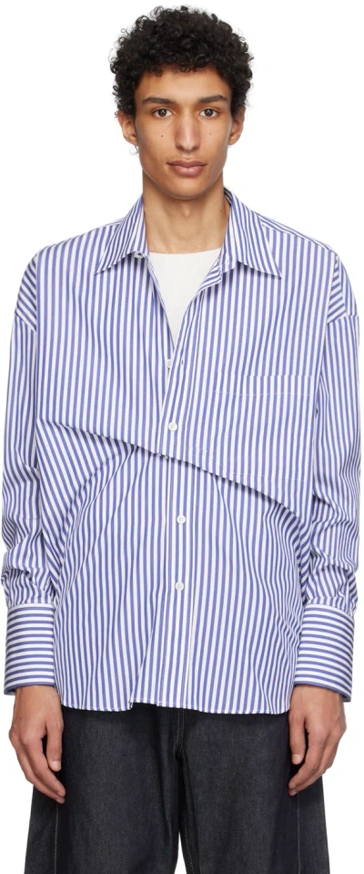 Marina Yee Blue & White Origami Shirt In Blue/white