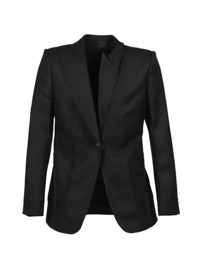 Marina Yee Double-breasted Wool Blazer In Black