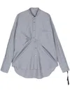 Marina Yee Check-print Draped Cotton Shirt In Grau