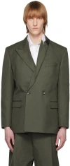 Marina Yee Khaki Origami Blazer In Forest