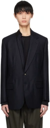 Marina Yee Navy Asymmetrical Darts Blazer In Dark Navy