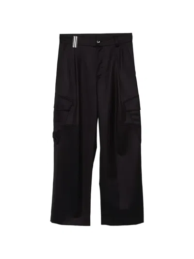 Marina Yee Pleated Wool Cargo Pants In Black