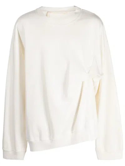 Marina Yee Ruched-detail Cotton Sweatshirt In White