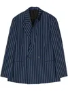 Marina Yee Striped Double-breasted Blazer In Blau