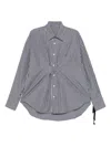Marina Yee Striped Draped Cotton Shirt