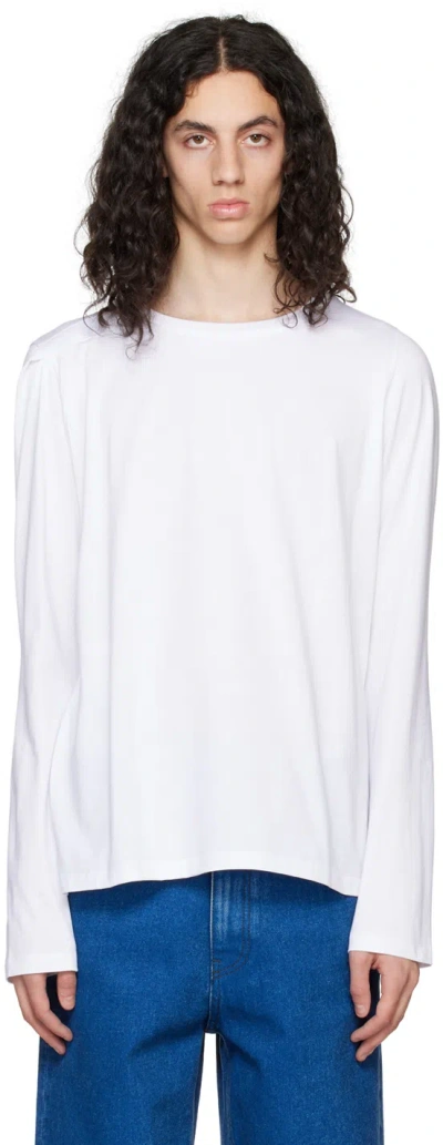 Marina Yee White Deconstructed Long Sleeve T-shirt