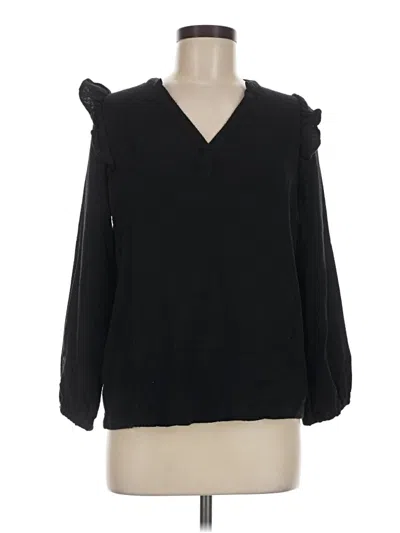 Pre-owned Marine Layer 3/4 Sleeve Blouse In Black