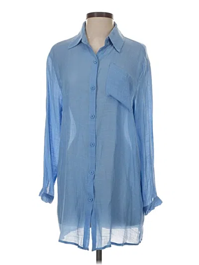Pre-owned Marine Layer 3/4 Sleeve Blouse In Blue