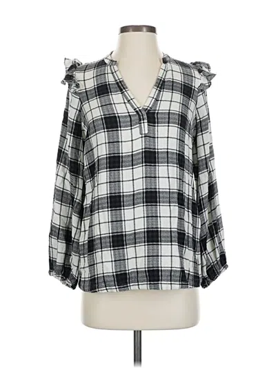 Pre-owned Marine Layer 3/4 Sleeve Blouse In Silver