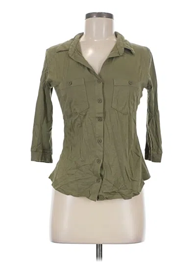 Marine Layer 3/4 Sleeve Button Down Shirt In Green