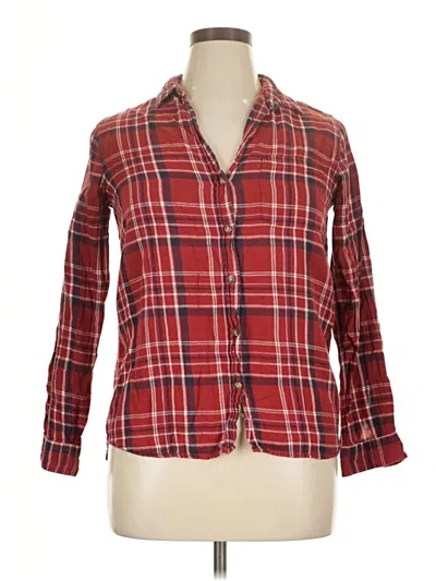 Pre-owned Marine Layer 3/4 Sleeve Button Down Shirt In Red