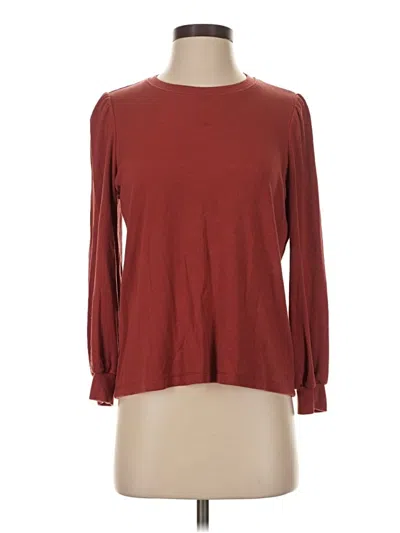 Pre-owned Marine Layer 3/4 Sleeve T-shirt In Burgundy