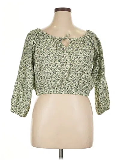 Pre-owned Marine Layer 3/4 Sleeve T-shirt In Green