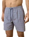 Marine Layer 6 Stretch Swim Trunk In Japanese Wave Print