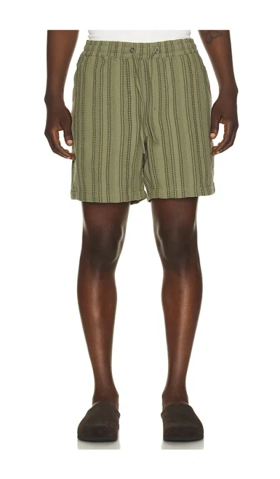 Marine Layer 6 Saturday Dobby Stripe Short In Green