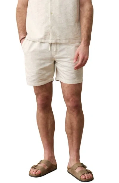 Marine Layer 6-inch Saturday Cotton & Linen Blend Beach Shorts In Neutral