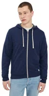 Marine Layer Afternoon Full Zip Hoodie In True Navy