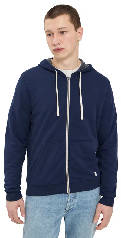 MARINE LAYER AFTERNOON FULL ZIP HOODIE TRUE NAVY