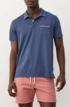Marine Layer Short Sleeve Air Pocket Polo Shirt In Blue