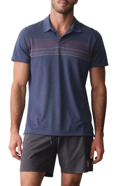 Marine Layer Air Stripe Polo In Blue