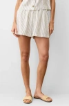 Marine Layer Allison Stripe Hemp Blend Shorts In Gray