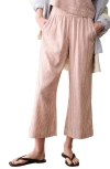 Marine Layer Allison Stripe Pull-on Crop Wide Leg Hemp Blend Pants In Multi
