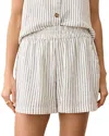 Marine Layer Allison Stripe Hemp Blend Shorts In Neutral