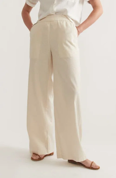 Marine Layer Allison Wide Leg Hemp Blend Pants In Natural