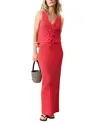 Marine Layer Amada Tie Front Sweater Vest In Red