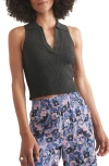 Marine Layer Amelia Cropped Tank Top In Faded Black
