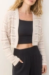 Marine Layer Anacapa Open Stitch Cardigan In Black
