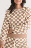 Marine Layer Anytime Check Raglan Sweatshirt In Checkerboard
