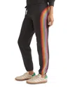 Marine Layer Anytime Stripe Fleece Sweatpants In Black