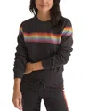 Marine Layer Anytime Stripe Raglan Sweatshirt In Black