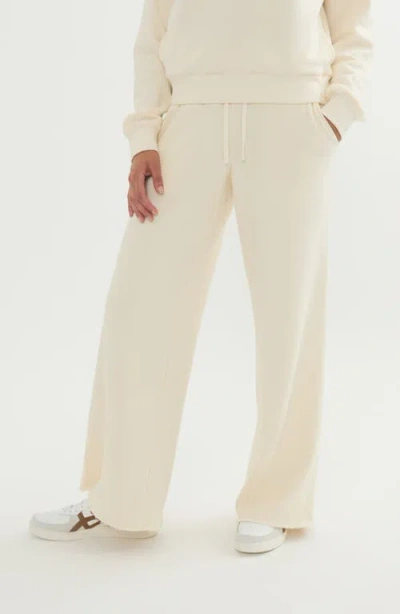 Marine Layer Anytime Wide Leg Fleece Sweatpants In Antique