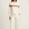 MARINE LAYER ANYTIME WIDE LEG SWEATPANT IN ANTIQUE WHITE