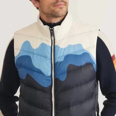 Marine Layer Archive Andes Puffer Vest In Blue Alps