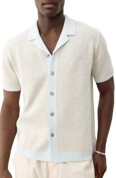 Marine Layer Asher Camp Shirt Sweater In Blue