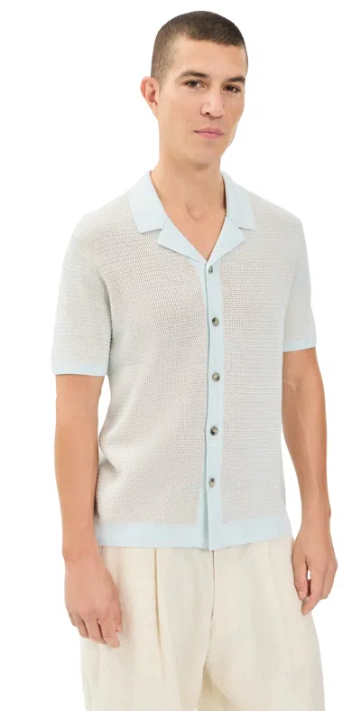 Marine Layer Asher Sweater Resort Shirt Light Aqua