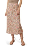 Marine Layer Avery Floral Drawstring Midi Skirt In Superbloom