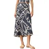 Marine Layer Avery Geo Print Drawstring Midi Skirt In Black