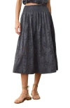 Marine Layer Bea Eyelet Midi Skirt In Black