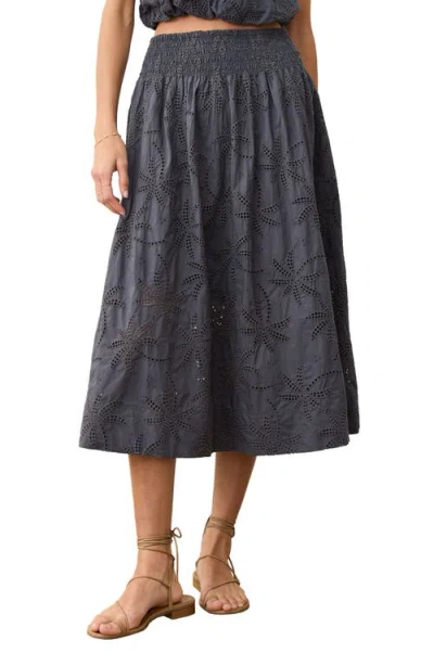 MARINE LAYER MARINE LAYER BEA EYELET MIDI SKIRT