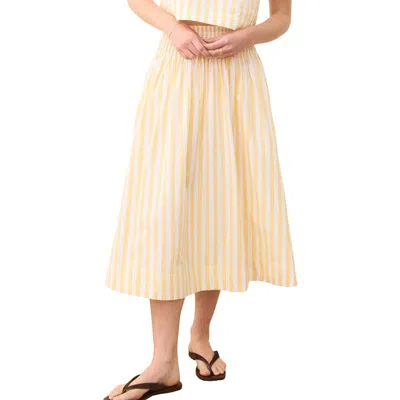 Marine Layer Bea Stripe Cotton Poplin Midi Skirt