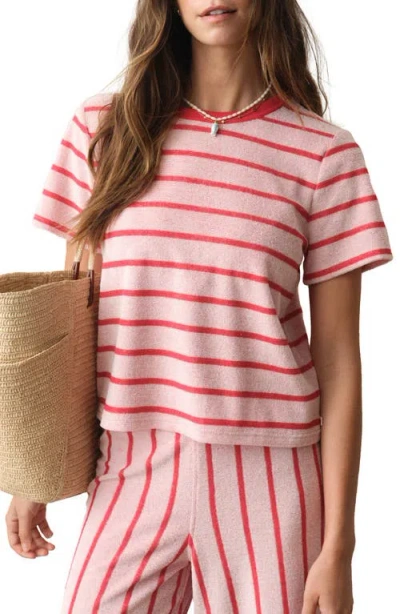 Marine Layer Beach Terry Cloth Sweatshirt In Pink
