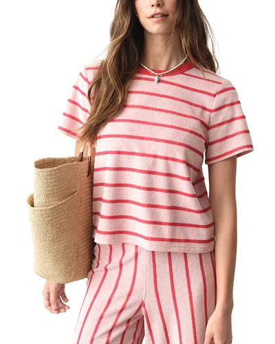 Marine Layer Beach Terry Crewneck Tee In Red