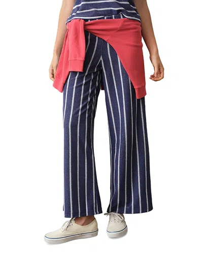 Marine Layer Beach Terry Wide Leg Pants In Blue
