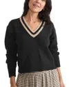Marine Layer Bella Cropped Sweater In Faded Black